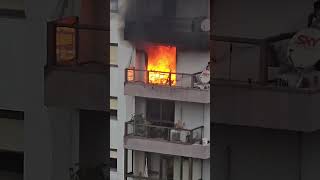 Child Rescued From Burning Apartment in Southern Brazil [upl. by Adnawot516]