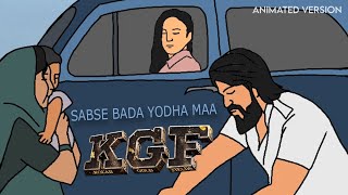 Kgf movie best scene  Sabse bada yodha maa  Animated Version  Archan [upl. by Ardnaxila623]