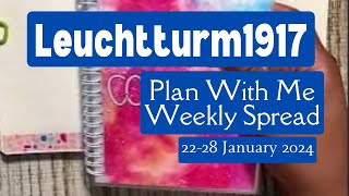 Leuchtturm1917 Plan With Me  22 thru 28 January 2024  No Sticker Kit [upl. by Gualterio]