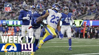 Los Angeles Rams vs New York Giants  2023 Week 17 Game Highlights [upl. by Herzig]