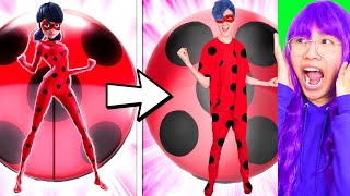 LANKYBOX SISTERS REACT TO MIRACULOUS LADYBUG TRANSFORMATIONS CRAZY LANKYBOX TRANSFORMATIONS [upl. by Navada]