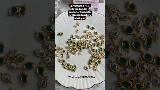 Premium 2 Hole Green Kundan Connector Collection for All Type Jewellery Making shorts ytshorts [upl. by Leitnahs]