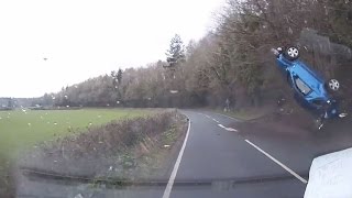 Dashcam Shows Dramatic Moment Car Loses Control and Flips Over [upl. by Aehtorod]