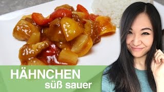 REZEPT Hähnchen süß sauer  chinesisches Essen [upl. by Krenn222]