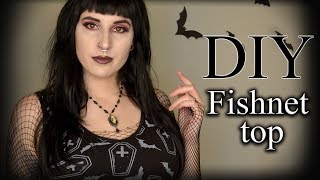 Goth on a budget  simple fishnet sleeves DIY [upl. by Odlanyar]