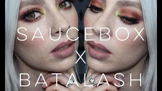 SAUCEBOX X BATALASH Palette  First Impressions Tutorial and Swatches [upl. by Yelruc165]