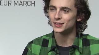 Timothée Chalamet speaks French with English subtitles for 30 seconds straight [upl. by Yrojram]