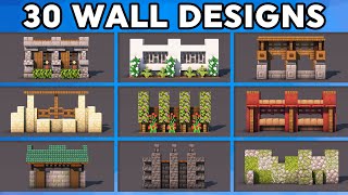 30 Must Know Minecraft Wall Designs Tutorial [upl. by Eema]