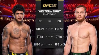 Gilbert Burns vs Jack Della Maddalena Full Fight  UFC 299 [upl. by Limoli]