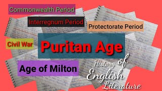 Puritan Age  Age of Milton  History of English Literature  in Urduhindi [upl. by Mccarthy425]