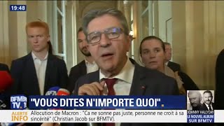 quotQuesseuhque ça veut direuh quot gêné par une question Mélenchon moque laccent dune journaliste [upl. by Katey]