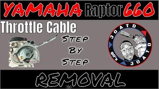 Yamaha Raptor 660 Removing Throttle Cable from Throttle Housing on Carburetor [upl. by Eldorado]