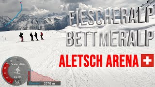 4K Skiing Aletsch Arena Bettmeralp Starting From Fiescheralp Wallis Switzerland GoPro HERO11 [upl. by Lebazi355]