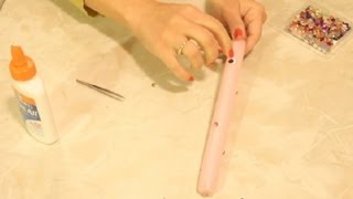 How to Glue Rhinestones on Candles  Making Crafts [upl. by Toblat]