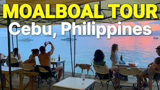 MOALBOAL CEBU TOUR  Day amp Night Walk at PANAGSAMA BEACH  Bars amp Restaurants  Cebu Philippines [upl. by Rolyt]