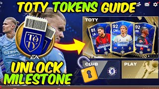 HOW TO GET TOTY TOKENS UNLOCK MILESTONE NEW EVENT PLAYERS MODRIC FRIMPONG IN EA FC FIFA MOBILE 24 [upl. by Elias277]