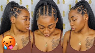 TUTO  COIFFURE PROTECTRICE SUR CHEVEUX CRÉPUS  4B4C Hair   BRAIDED PONYTAIL  EASY 1 [upl. by Chesney96]