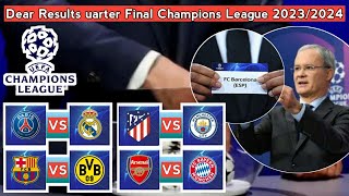 Draw Results Quarter Finals UEFA Champions League Season 20232024 [upl. by Celestine523]