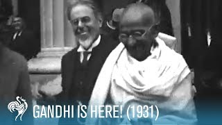 Mahatma Gandhi Arrives in the UK 1931  British Pathé [upl. by Gustave]