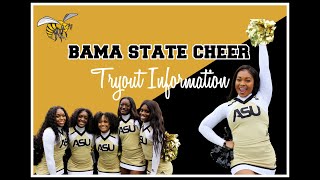 Alabama State University Cheerleaders  2023 Tryout Information [upl. by Eilarol]