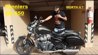 LONG HAUL PANNIERS for SUPER METEOR 650  GOOD for touring [upl. by Oniram134]