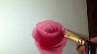 Painting A Rose Eine Rose Malen Mit Acrylfarben [upl. by Millicent]