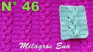 Punto N° 46 tejido a crochet TRENZAS DELGADAS EN RELIEVES para prendas de invierno paso a paso [upl. by Goldshell73]