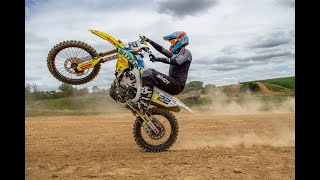 Nick Kouwenberg tests the KSRTmx RMZ450 GP bike [upl. by Enyar]