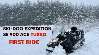 First Ride With The Ski Doo Expedition SE 900 Turbo Off Trail  Fields In a Snow Storm 2022  2023 [upl. by Ruthy]