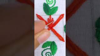 Quad with leaves hand embroidery tutorial tutorial shorts diy easy stitch trending viral [upl. by Schou625]