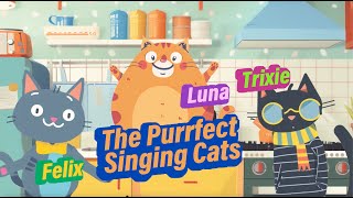 Felix Luna and Trixie The Purrfect Singing Cats 🎤🐾🎶 [upl. by Reeba]