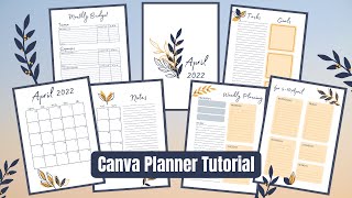 April 2022 CANVA Planner Tutorial  Designing a Printable Planner on Canva [upl. by Schonthal]