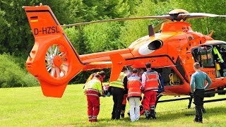 Waldeck Motorradfahrer nach Unfall in Lebensgefahr  Rettungshubschrauber [upl. by Ormond943]