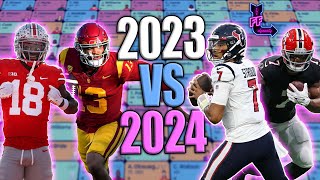 2023 vs 2024 NFL Draft Class  ROOKIE MOCK DRAFT  2024 Dynasty Fantasy Football [upl. by Lledroc]