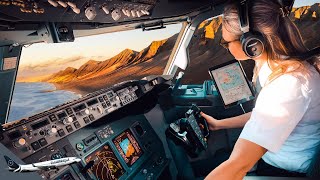 BOEING 737 Amazing LANDING CANARY ISLAND FUE Airport RWY01  Cockpit View  Life Of An Airline Pilot [upl. by Eanyl]