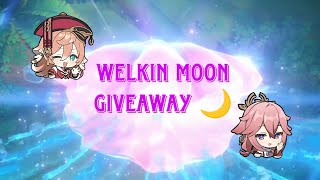 Welkin Moon Giveaway 🌙  August Giveaway  Genshin Impact [upl. by Ahsenat]