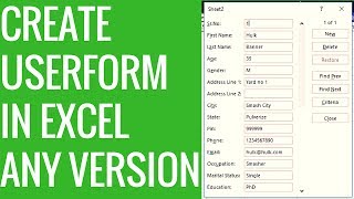 Create UserForm in Excel ☑️ [upl. by Bertie]