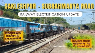 Sakleshpur Subrahmanya Road Railway Electrification Update Hassan Mangalore Electrification [upl. by Yesmar]