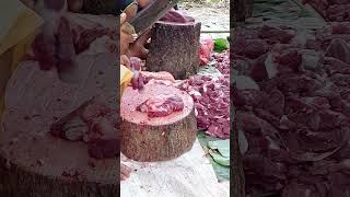 মাংস কাটা tarvel in marketmeatmeat marketmeat cutting video meat cuttinglocal market [upl. by Boelter313]