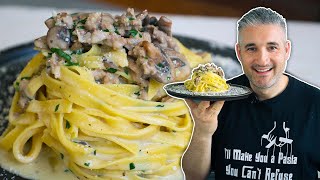 Traditional Italian FETTUCCINE BOSCAIOLA Nonna tried and asked for the recipe [upl. by Norry883]