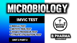 IMViC Test  Biochemical Tests  Microbiology  B Pharm 3rd Semester [upl. by Parshall215]