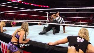 Naomi vs Aj lee lumberjill match Raw 31314 [upl. by Htezzil137]