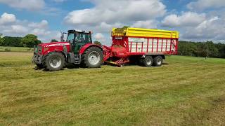 3 Schnitt 2017 Laden mit Massey Ferguson 6480 und Pöttinger Europrofi 5510 Combiline [upl. by Cogen]