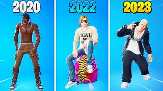 Evolution of All Icon Series Collab Skins and Emotes in Fortnite  Chapter 15 [upl. by Yttam220]