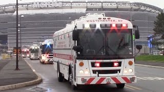 21 Medical Ambulance Buses Responding Into The Staging Area At A MCI Drill 42517 [upl. by Negriv]