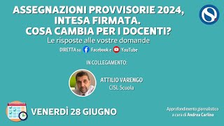 Assegnazioni provvisorie 2024 INTESA firmata Cosa cambia per i docenti e ATA [upl. by Eiboj]