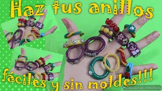 CÓMO HACER ANILLOS FACILES CON PORCELANA FRIA  EASY RINGS   IDEAS PARA HACER ANILLOS [upl. by Meeker]