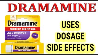 DRAMAMINE Dimenhydrinate Uses Dosage Side Effects Comments [upl. by Aisanahta]