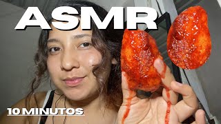 ASMR 💆🏻‍♀️COMIENDO MANGO 🥭ENCHILADO 🌶️CON MUCHA SALSA asmr parati asmrsounds [upl. by Schurman]