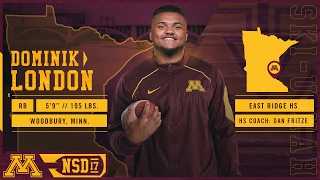 Dominik London Highlights 2017 Gopher Football Signing Day [upl. by Nylla]